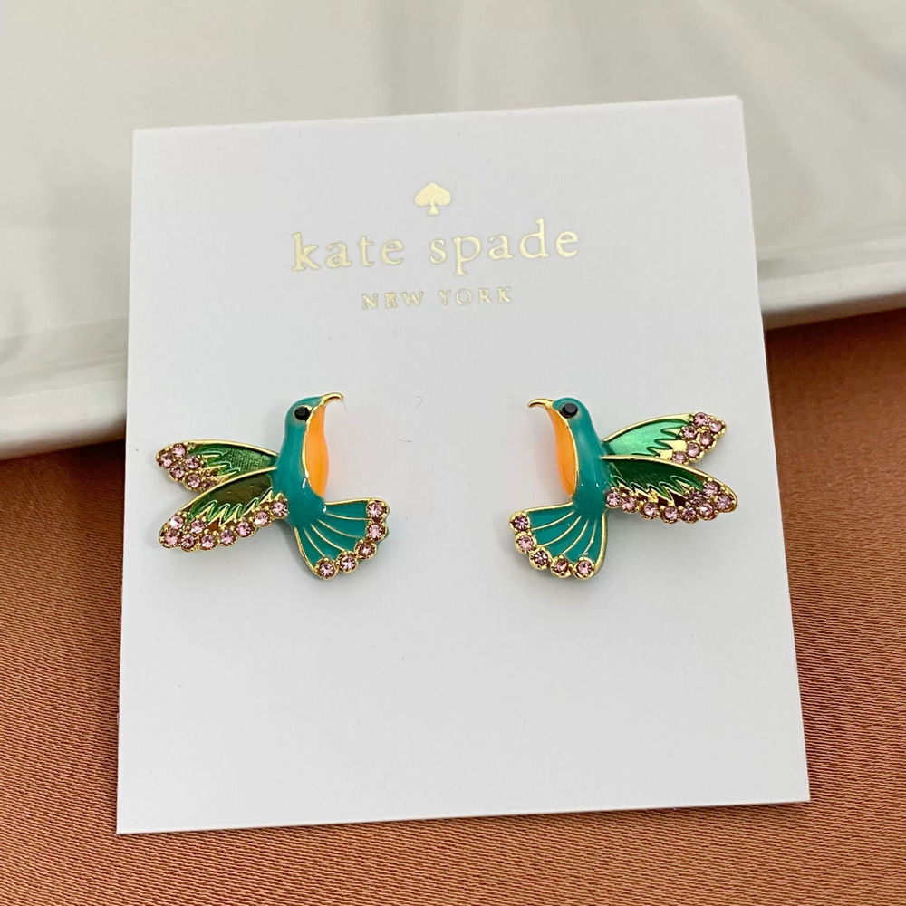 Kate SPADE Creative Fine Enamel Hummingbird Stud Earrings